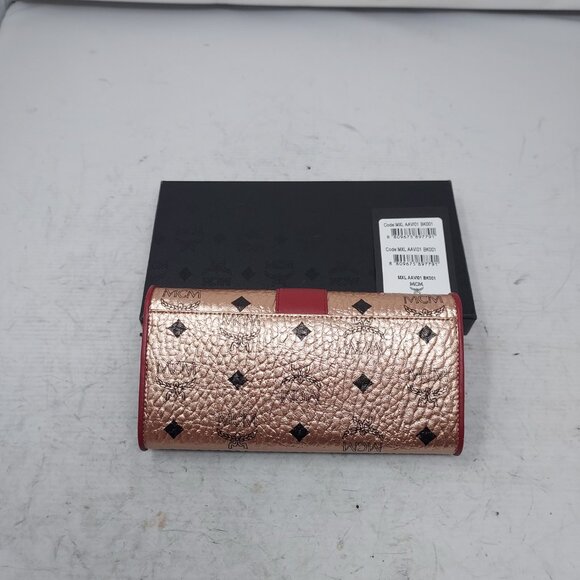 MCM Patricia Large Visetos Champagne Gold Wallet - Picture 9 of 11